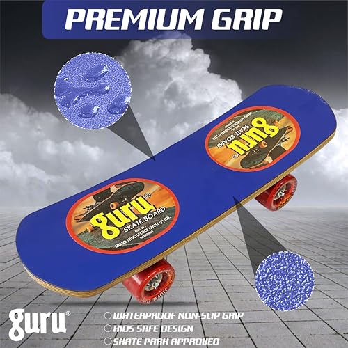 Image of GURU Skateboard, Wooden Non-Slip Skateboard for Kids, Adult, Casterboard /Skate Board /Hoverboard /Longboard for Beginners, Learners, Training Purpose for All Age Group