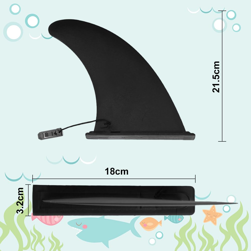 Aileron Paddle Universel, Aileron Paddle, Sup Aileron Central Amovible, 9inch Aileron de Surf Détachable, Ailerons de Planche de Surf gonflables Debout en Plastique pour Planche à pagaie Debout
