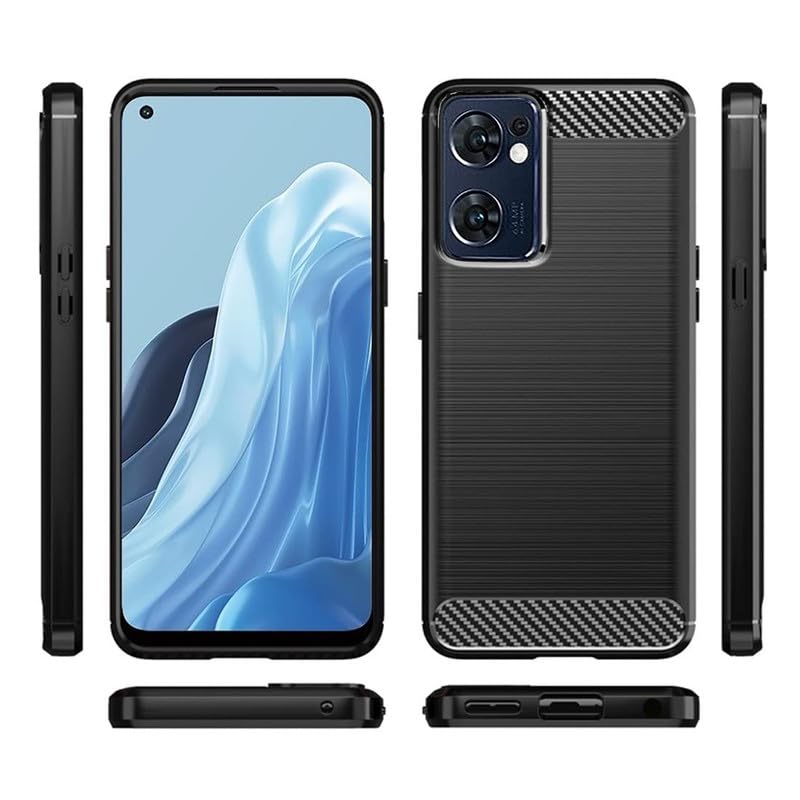 Image of Hybrid Carbon Fiber Back Case for Reno 7 5G (Black)