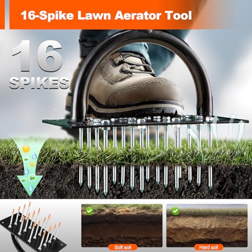 Bluesea Lawn Aerator with 16 Spikes