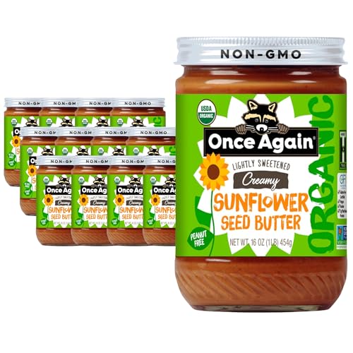 Once Again Organic Creamy Sunflower Butter, 16oz - Lightly Salted & Sweetened - Peanut Free, USDA Organic, Gluten Free Certified, Vegan, Kosher - Glass Jar - Case of 12 image 4