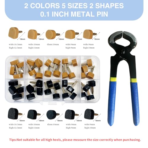 Image of MHBH High Heel Replacement Tips, Shoe Heel Repair - 20 Pairs of Heel Caps Shoe Heel Repair Kit for Women's Shoes, 5 sizes