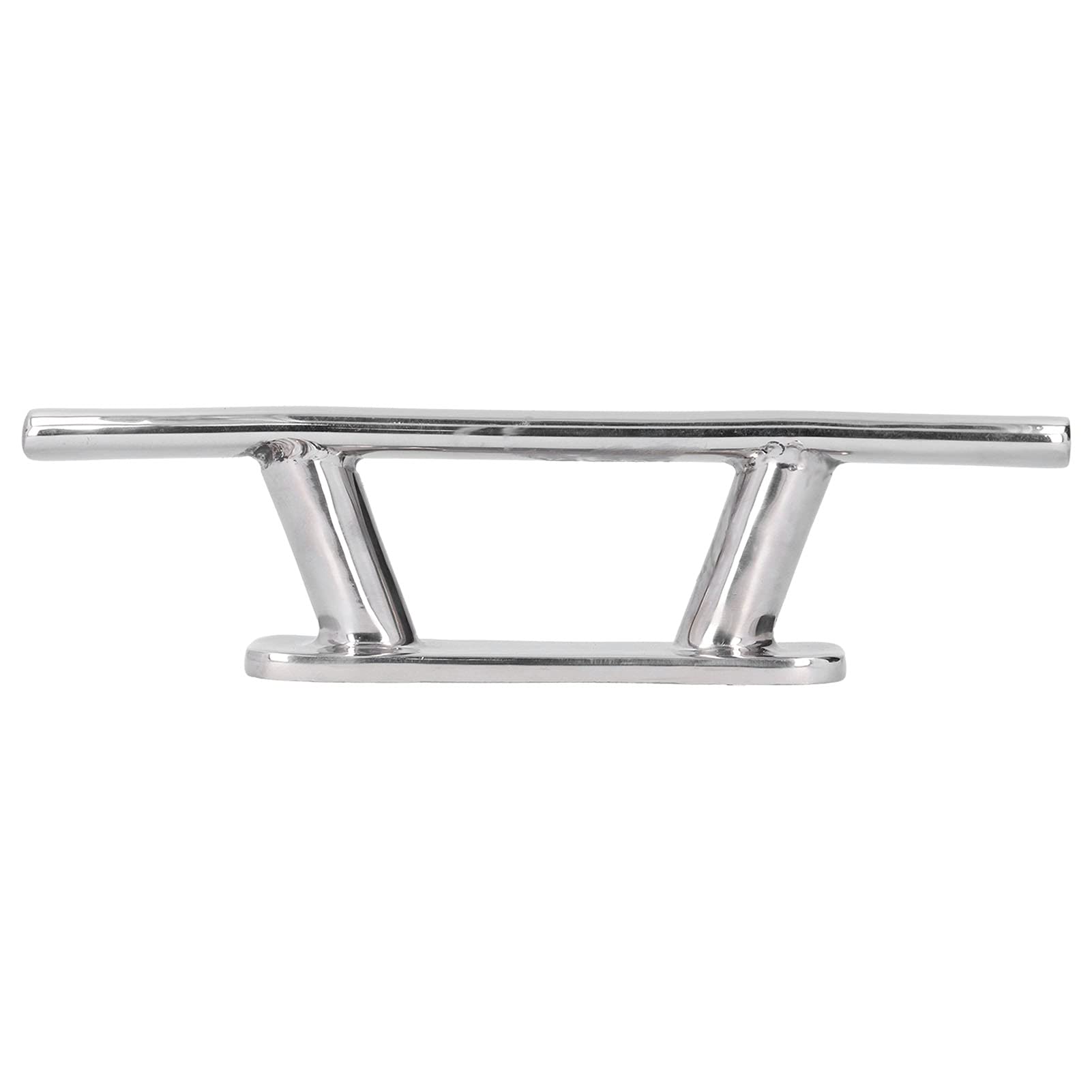 TANIQIACA 200mm/8in 316 Stainless Steel Mooring Cleat, Dock Deck Rope for Boat Yacht RV, Universal Elliptical Tube Type, Silver, Easy to Install