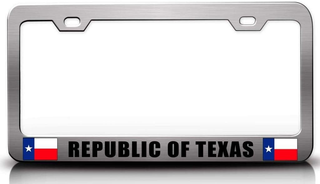 Republic of Texas Texas Flag Metal Car SUV Truck License Plate Frame Ch r98