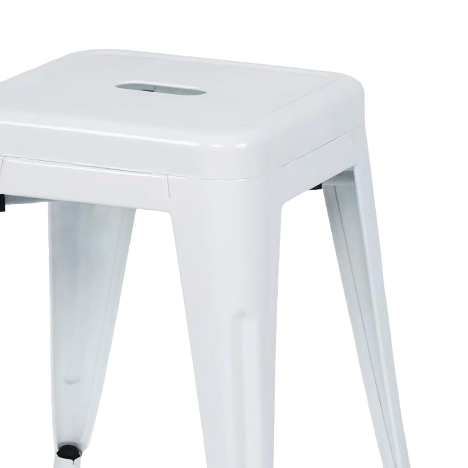 THINIA HOME Pack 2 Taburetes Bajos Industriales Apilables de Acero 38x38x46cm