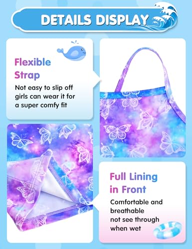 Girls Swimsuit Two Pieces Bathing Suit Multicolor Sleeveless Rash Guard Sets for Kids Child3