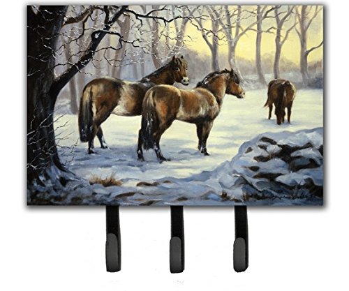 Horses in Snow by Daphne Baxter Leash or Key Holder