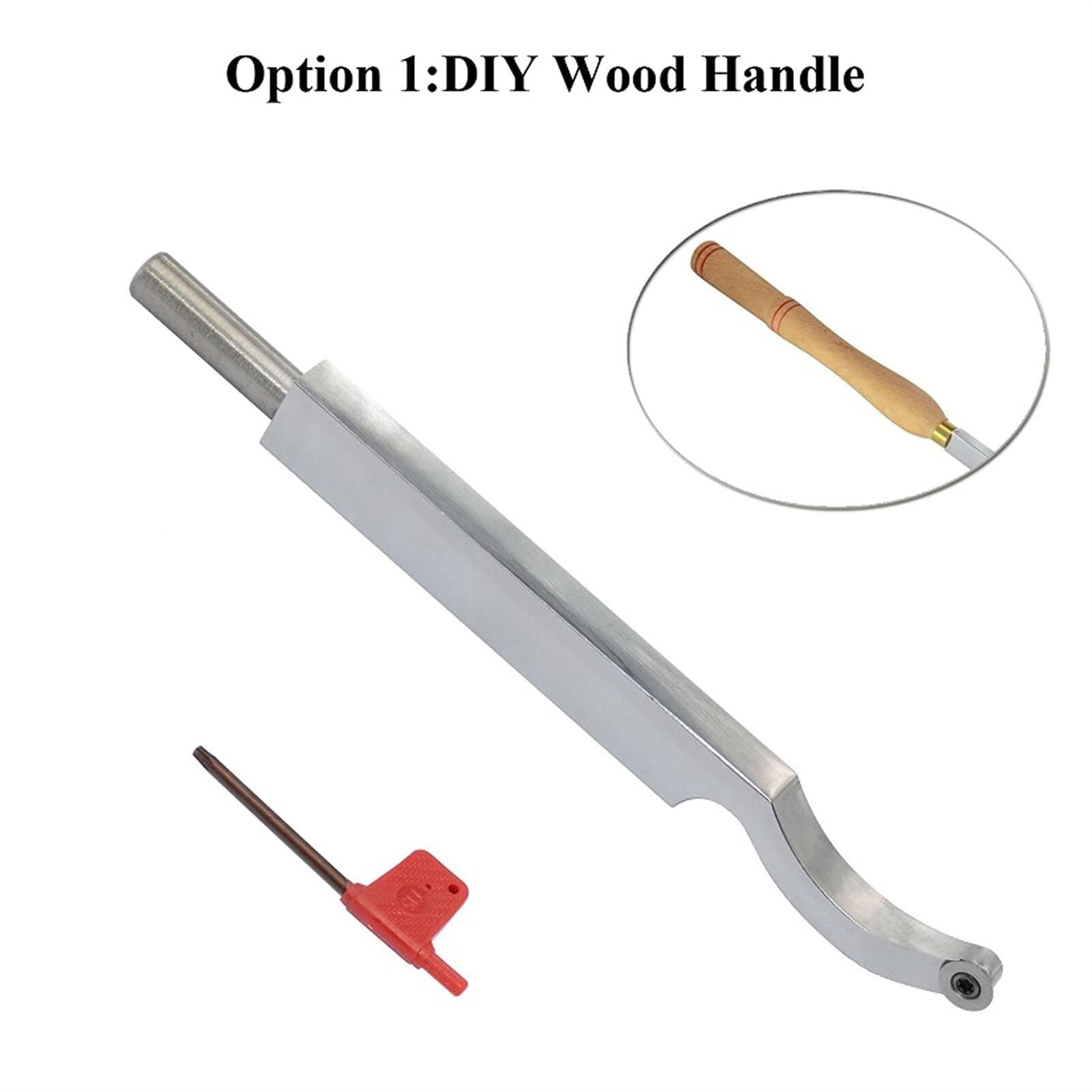 Utensile per tornitura del Legno, Mini utensile per tornio con Punta Cava, 7,87 Pollici, con Inserto in carburo Rotondo Ci3 da 12 mm, per hobbisti del Legno, Fai da