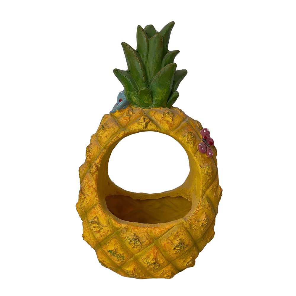 Ornements de décoration de jardin ananas en résine jaune 26x20x45cm