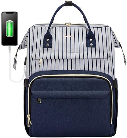 LOVEVOOK Laptop Backpack Women fits 17 Inch Large Travel Backpack for School Travel Casual Rucksack with USB Charging Port (17 inch, Navy)
