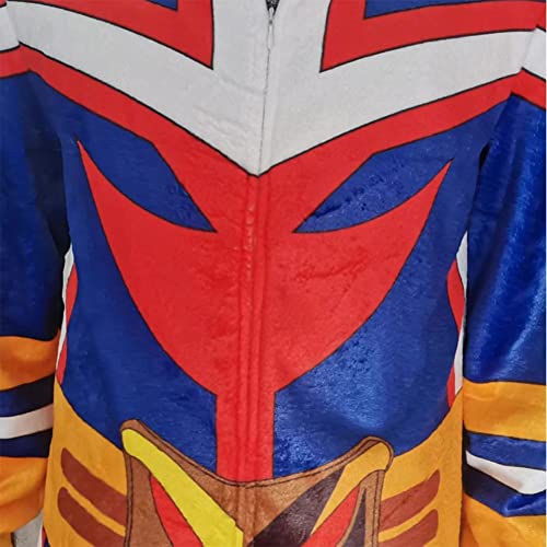 MHA All Might Onesie Pajama Anime Cute Plush Pajamas Loungewear All Might Cosplay Bodysuit Nightwear for Man and Women4