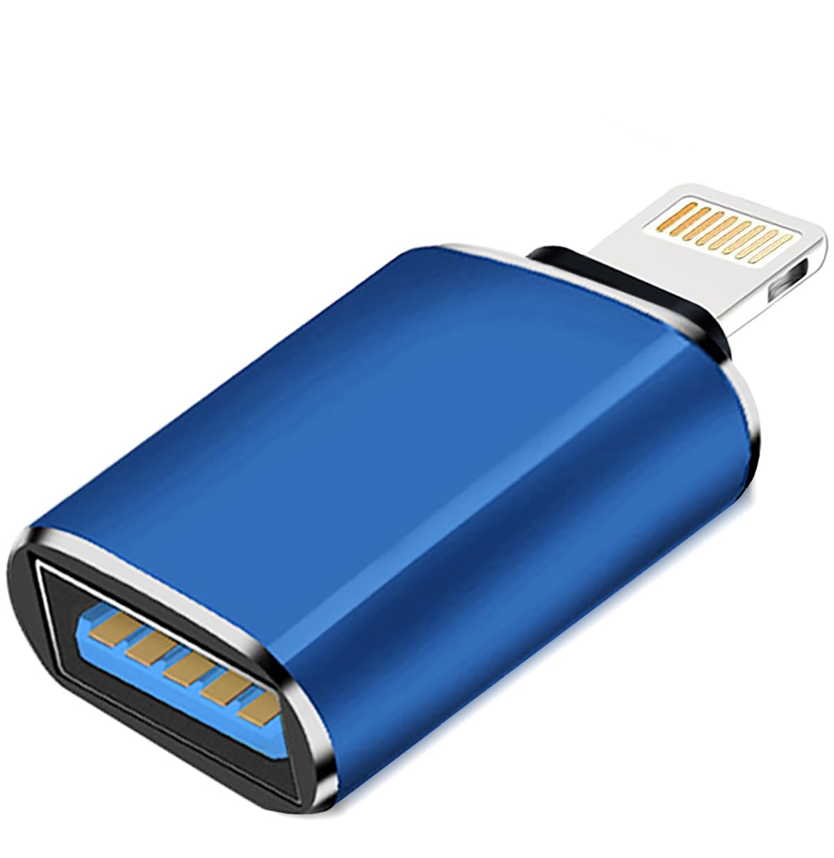 Lightning to USB Camera Adapter, Apple MFi Certified USB OTG Cable Converter for iPhone 14 13 12 11 Pro Max XS XR X 8 iPad, Support Connect Camera, Card Reader, USB Flash Drive, MIDI Keyboard (Blue)