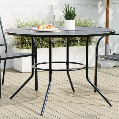 Table bistro vidaXL en acier enduit de poudre anthracite - 3