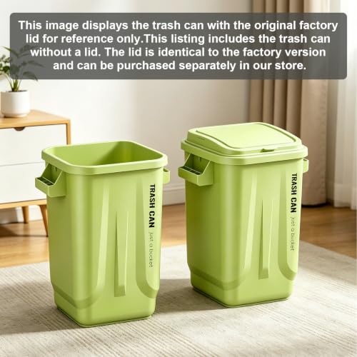 Image of Kitchen Trash Can, Plastic Square Trash bin,8 Gallon,Green