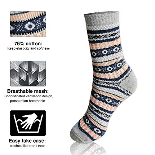 Image of MORECOO Socks for Women - Christmas Gifts for Women - Stocking Stuffers - Thick Wool Soft Warm Cozy Crew Womens Socks