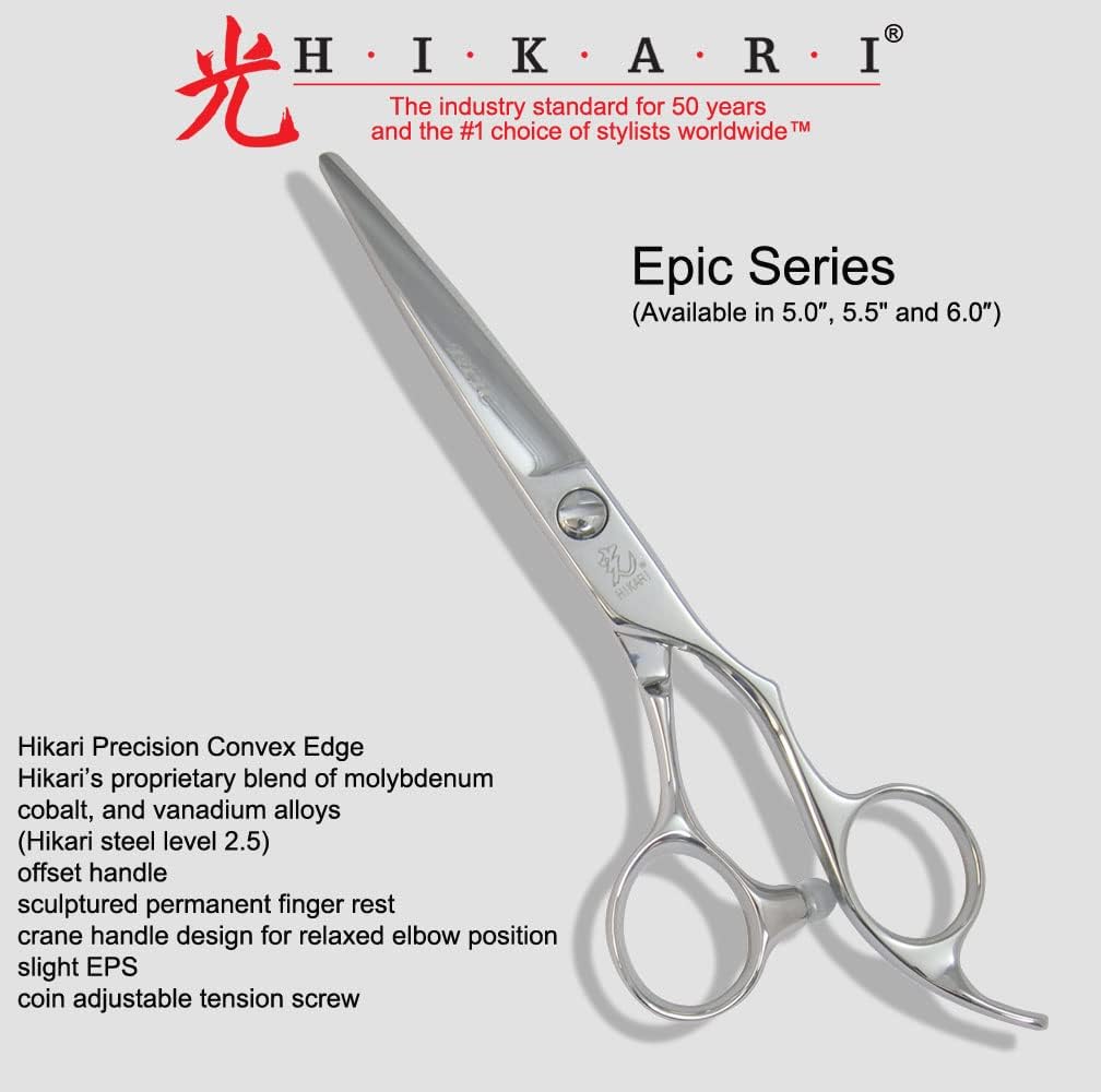 Hikari Scissors Epic Series EC55 (5.5") (100% handmade in Japan) - Hikari Shears have been the industry standard for over 50 years and the #1 hair cutting scissors worldwide!