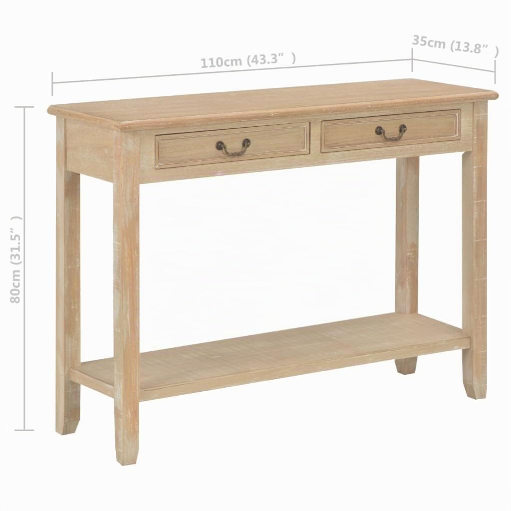 vidaXL Mesa Consola de Madera 110x35x80 cm
