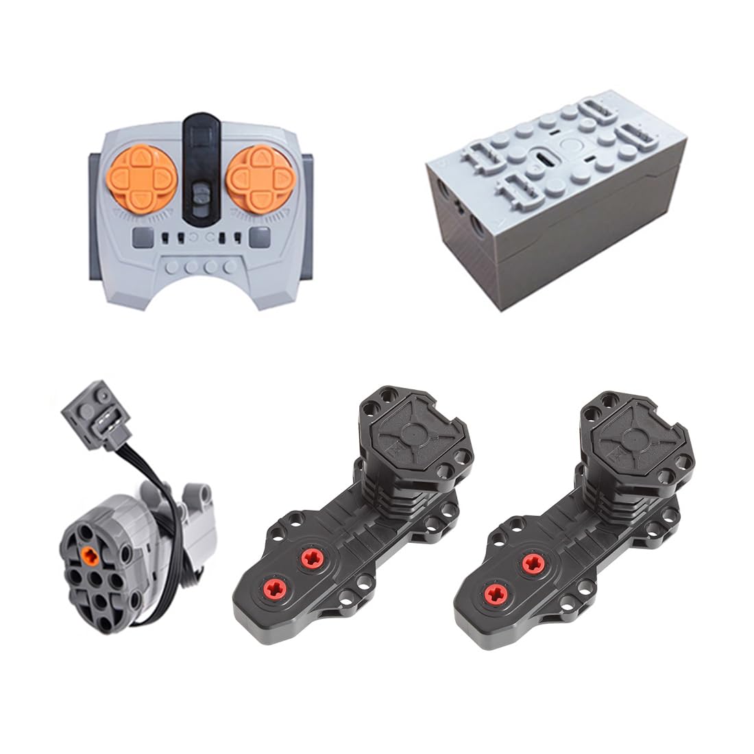 Power Functions Set, Motoren Set mit High Speed Motor, Fernbedienung, Batteriebox, Kompatibel mit vielen Modellen