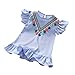 JERFER Herbst Kleinkind Kinder Mädchen Quaste Striped Robe Fille Rüschen Prinzessin Party Kleid