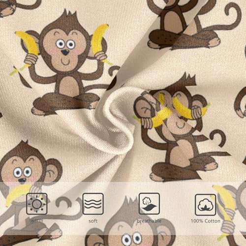 Boys' Exclusive Briefs Toddler Underwear 95% Combed Cotton Boxerbriefs 2T Monkey Pattern 763