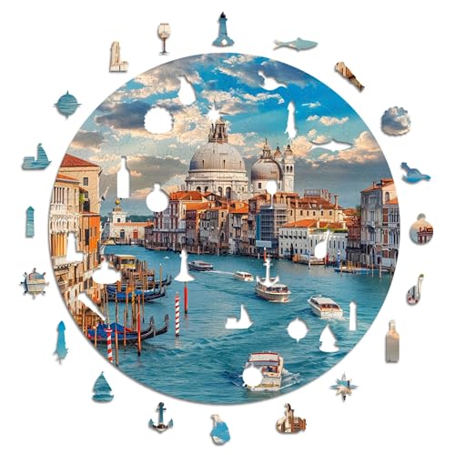 Iconic Puzzles – Beautiful Venice, Italy, 100 % nachhaltiges Holzpuzzle, Geschenke für Kinder und Erwachsene, Größe S, 200 Teile