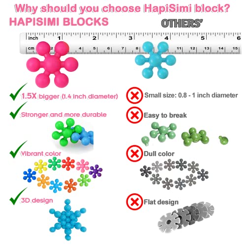 Hapisimi 200-Piece 1.4 Inch Diameter Snow Building Blocks Kids Stem Toys Educational Toys Discs Sets Interlocking Solid Plastic For Preschool Kids Boys And Girls Aged 3+, Creativity Kids Toys #TOP1