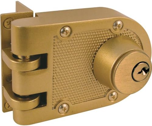 Prime-Line U 9972 Jimmy-Resistant Deadlock, Diecast, Brass Color, Angle Strike, Double Cylinder (Single Pack)