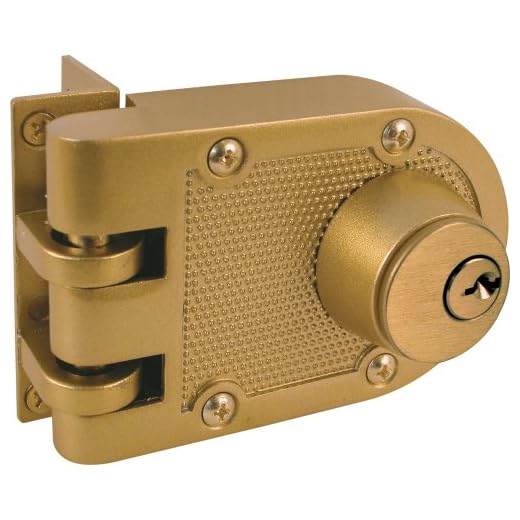 Prime-Line U 9972 Jimmy-Resistant Deadlock, Diecast, Brass Color, Angle Strike, Double Cylinder