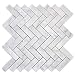 Carrara White Italian Carrera Marble Herringbone Mosaic Tile 1 x 3 Polished