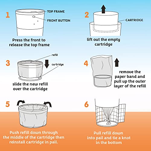 Image of Diaper Pail Refills Compatible with Dekor PLUS Diaper Pail 4 Refill Bags Holds 2320 Diapers - Strong, Durable Baby Powder Scented Refills Bags