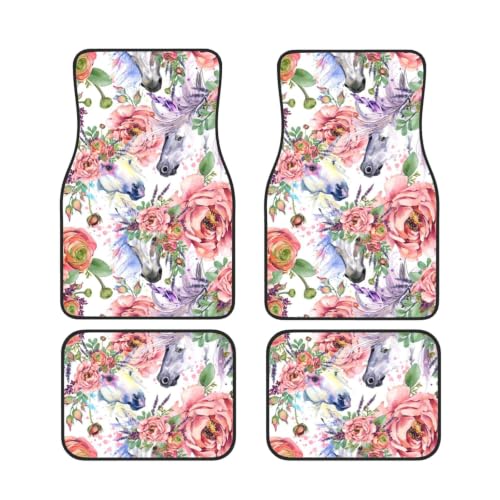 Alfombrillas de coche que evitan manchas de barro juego de neopreno antideslizante de rosas