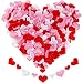 Tatuo 600 Pieces Valentine Confetti Fabric Heart Confetti Sponge Table Scatter for Wedding Valentine's Day Favors, 3 Colors in 2 Sizes