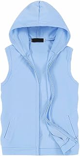 Men's Hooded Workout Tank Top Full Zip Sleeveless Gym Shirts Muscle Cut Off T Shirt Bodybuilding Hoodies Rash Guard
