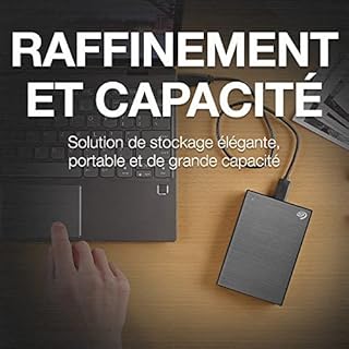 Seagate One Touch 2To, Disque Dur Externe Portable, chiffrement matériel par mot de passe, PC, Notebook & Mac, USB 3.0, Space Gray, Services Rescue inclus (STKY2000404)