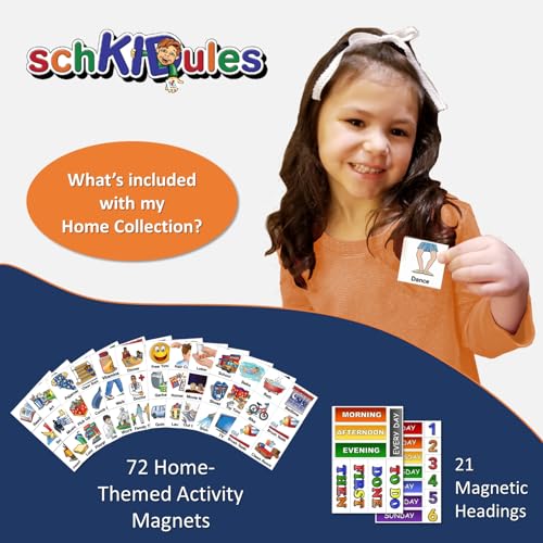 Kids Visual Schedule Magnets and Headings: SchKIDules 93Pc Home Collection for Daily Routines, Chores, Executive Functioning, Behavioral Supports, Communication-Good for Toddlers, ADHD, Autism - Image 8