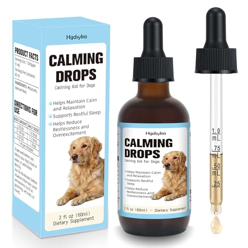 Calming Drops for Dogs with Melatonin & Valerian Root Helps Keep Dogs Calm During Grooming Nail Trimming Travel & Vet Visits Gentle Easy-to-Use Liquid Formula 2 fl oz