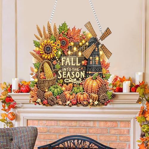 Fairyland JinWenn Hanging Diamonds Art kit for Adult,DIY Fall Diamonds Painting Art Kit, 7.45x7.68 inch Acrylic Diamonds Painting Board Kit Ornament, Special Crystal Diamond Hanging Ornament by Fairyland JinWenn - Used condition - Image 5