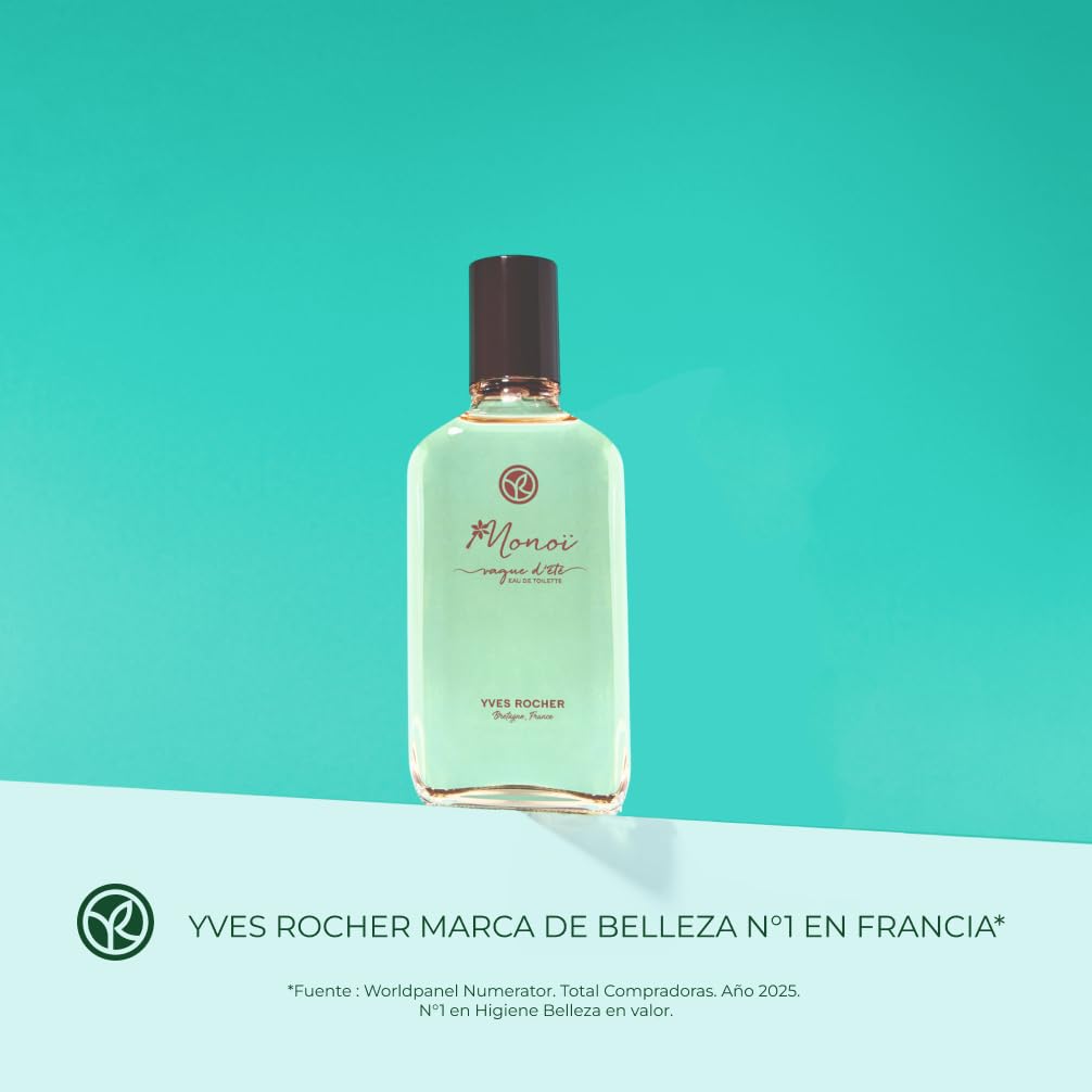 Yves Rocher Eau de Toilette VAGUE D'ÉTÉ Fragancia Exótica de Verano Aroma Fresco Perfumes de Mujer 100 ml