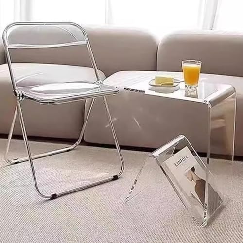Table d'appoint en acrylique transparent avec rangement revues intégré - 6