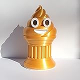 Znet3D Poop Emoji Trophy - 6" inches Tall - Featuring a Solid Poop Emoji on a Pillar w/Painted Eyes
