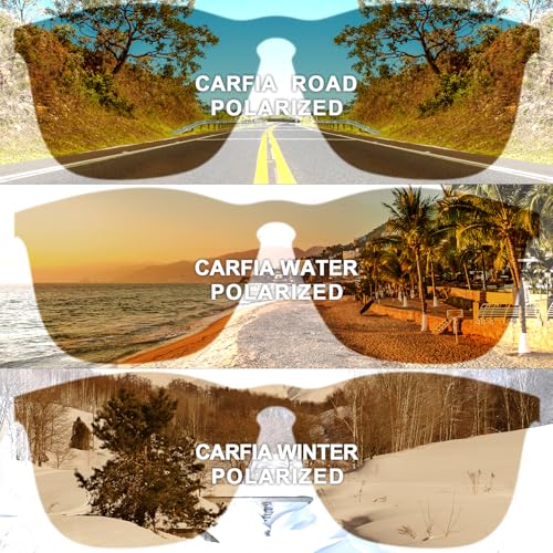 CARFIA Vintage Polarized Sunglasses for Men Women Lightweight Durable Design with UV Protection CA52004