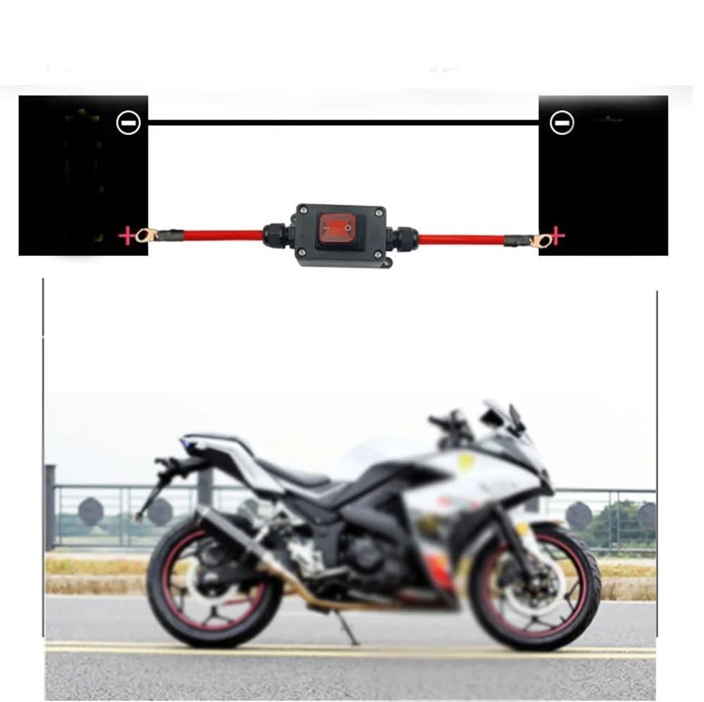 Nuevo Interruptor Principal de alimentación de Motocicleta, desconectador de batería, Interruptor aislador + Cable, 60 A, 12 V, 24 V, Resistente al Agua Recambio(50cm)