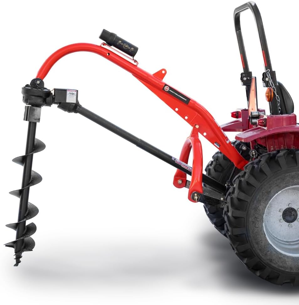 DR Tractor Post Hole Digger - Fencepost and Long Fence Line Digger - Construction Grade Steel to Dig Through Tough Soil - 540 RPM for Smooth Drilling - Long Reach PTO Shaft