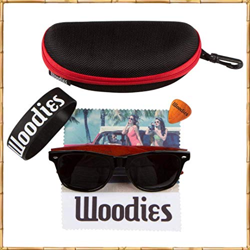 Woodies Polarized Rosewood Sunglasses For Men And Women | Dark Lenses And Real Wooden Frame | 100% Uva/Uvb Ray Protection #TOP2