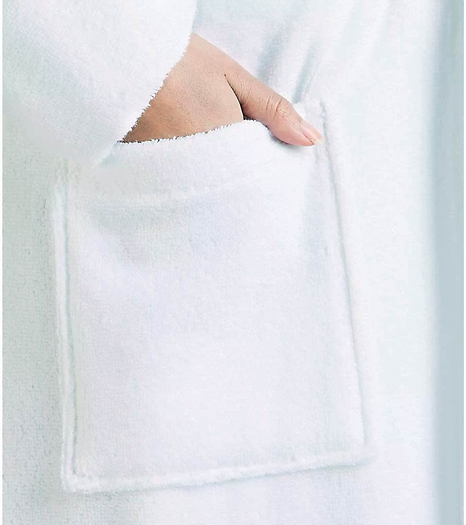 VINN Dunn Supersoft Unisex Terry Toalla de algodón egipcio Albornoz Hotel Spa Albornoz altamente absorbente mujeres hombre toalla acogedor baño abrigo 400GSM blanco