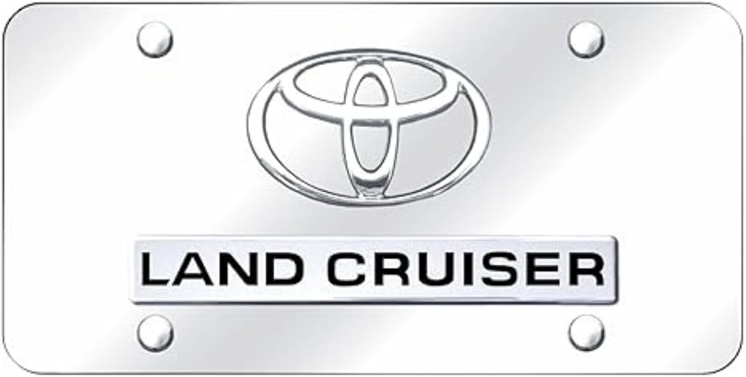 Au-TOMOTIVE GOLD INC. Officially Licensed Dual Logo License Plate for Toyota Land Cruiser (Chrome)