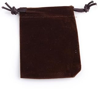 10Pcs Velvet Jewelry Pouches 3.9x 4.7 Inch Coconut Brown Drawstring Gifts Bags Jewelry Packing Pouches for Christmas Birthday Party Wedding Favors Gift Candy Wrapping