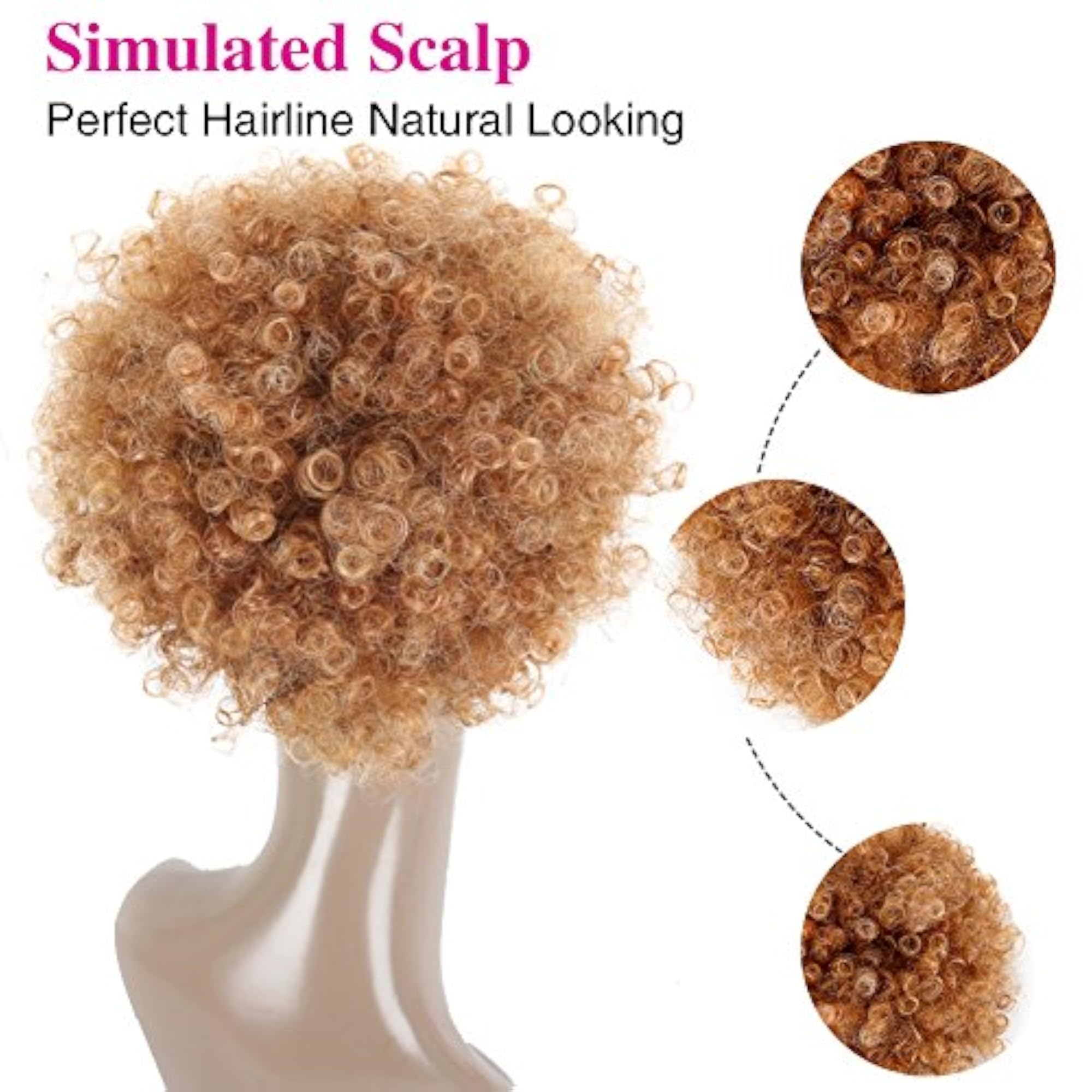 High Puff Afro Ponytail Drawstring, Short Afro Kinky Curly Clip In