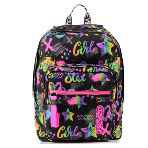 Seven Mochila, NEW FIT IRIDESCENT Mochila acolchada, funda para libros, para adolescentes, niñas y niños, Gran capacidad, para la escuela, el deporte y el tiempo libre,, Negro
