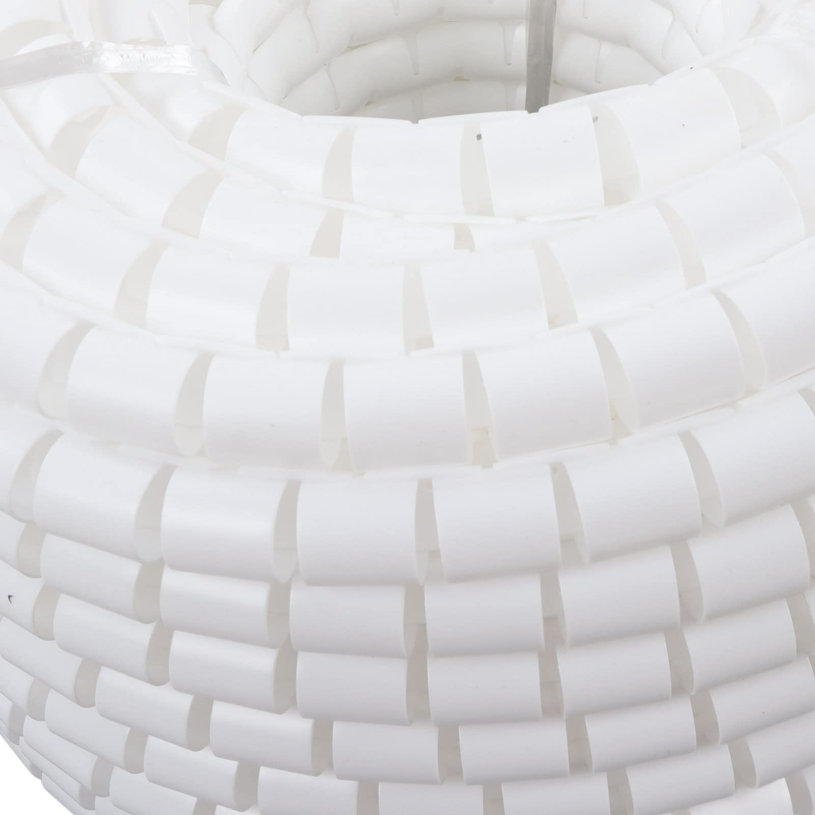 Organizzatore di cavi a spirale Fascio di protezione per cavi flessibili Avvolgimento di cavi elettrici Manicotto per tubi in PE bianco per cavi di computer Linee elettriche Tubi (Diametro 32 mm 30 m)